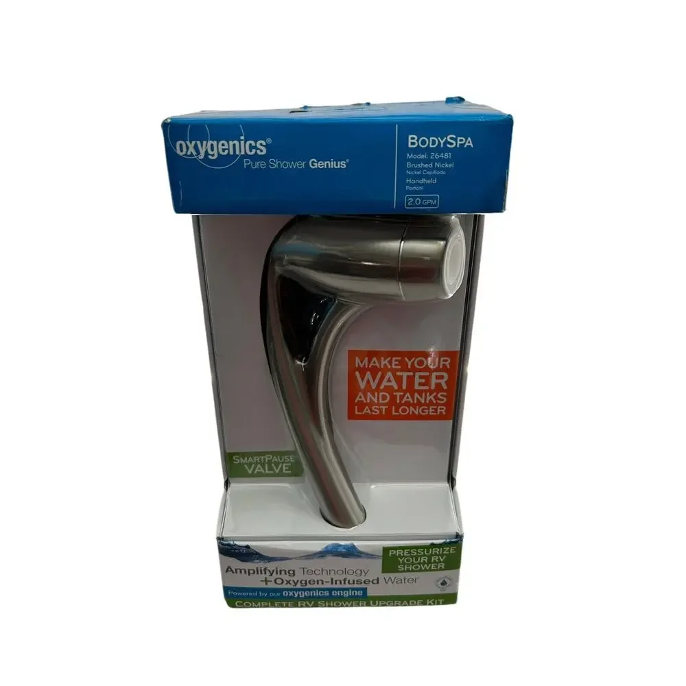 Oxygenics 26481 Brushed Body Spa Shower Kit Handheld Smart Pause Valve NIB New